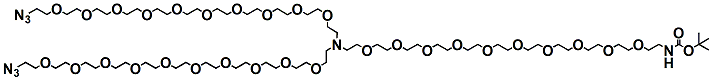 Molecular structure of the compound: N-(t-Boc-N-amido-PEG10)-N-bis(PEG10-azide)