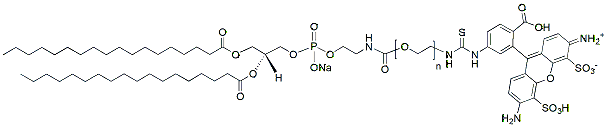Molecular structure of the compound: DSPE-PEG-Fluor 488, MW 5,000