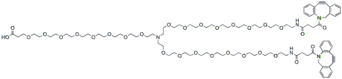 Molecular structure of the compound: N-(acid-PEG8)-N-bis(PEG8-DBCO)