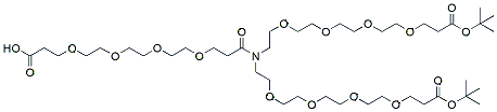 Molecular structure of the compound: N-(PEG4-acid)-N-bis(PEG4-t-butyl ester)