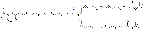 Molecular structure of the compound: N-(PEG4-NHS ester)-N-bis(PEG4-t-butyl ester)