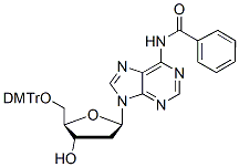 Molecular structure of the compound: 5’-O-DMT-N6-Benzoyl-2-Deoxyadenosine