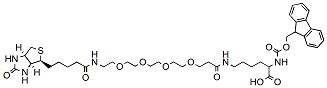 Molecular structure of the compound: Fmoc-Lys(biotin-PEG4)-OH