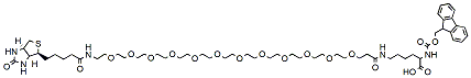 Molecular structure of the compound: Fmoc-Lys(biotin-PEG12)-OH