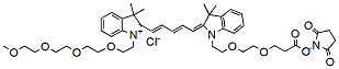 Molecular structure of the compound: N-(m-PEG4)-N-(PEG2-NHS ester)-Cy5