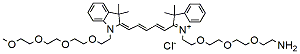 Molecular structure of the compound: N-(m-PEG4)-N-(amino-PEG3)-Cy5 TFA salt