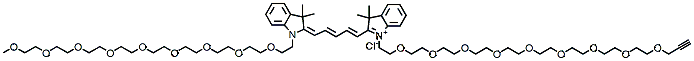 Molecular structure of the compound: N-(m-PEG9)-N-(propargyl-PEG9)-Cy5 TFA salt