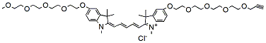 Molecular structure of the compound: N-methyl-N-methyl-O-(m-PEG4)-O-(propargyl-PEG4)-Cy5