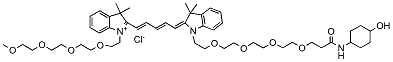 Molecular structure of the compound: N-(m-PEG4)-N-(4-hydroxycyclohexyl-1-amido-PEG4)-Cy5