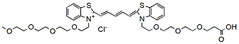 Molecular structure of the compound: N-(m-PEG4)-N-(acid-PEG3)-Benzothiazole Cy5