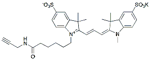 Molecular structure of the compound: diSulfo-Cy3 alkyne