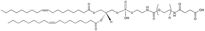 Molecular structure of the compound: DOPE-PEG-COOH, MW 3,400