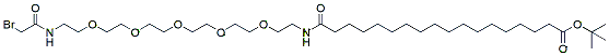 Molecular structure of the compound: 18-(Bromoacetamido-PEG5-ethylcarbamoyl)heptadecanoic-t-butyl ester