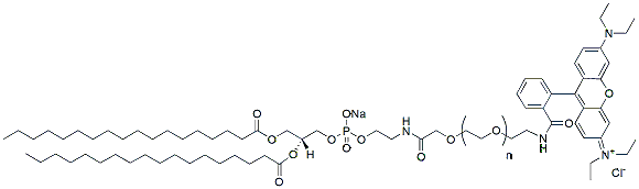 Molecular structure of the compound: DSPE-Amide-PEG-Rhodamine, MW 2,000