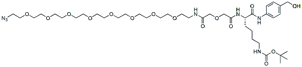 Molecular structure of the compound: Azido-PEG8-diglycolamide-Lys(Boc)-PAB
