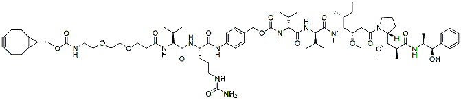 Molecular structure of the compound: endo-BCN-PEG2-Val-Cit-PAB-MMAE