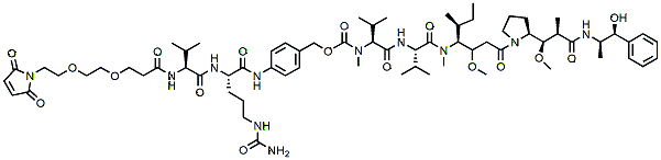 Molecular structure of the compound: Mal-PEG2-Val-Cit-PAB-MMAE
