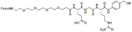 Molecular structure of the compound: Fmoc-PEG4-Glu-Gly-Cit-PAB-OH