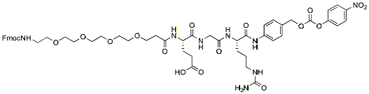 Molecular structure of the compound: Fmoc-PEG4-Glu-Gly-Cit-PAB-PNP