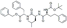 Molecular structure of the compound: (6S,9S,12S)-Benzyl 12-benzyl-9-isobutyl-2,2-dimethyl-4,7,10-trioxo-6-phenethyl-3-oxa-5,8,11-
triazatridecan-13-oate