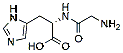 Molecular structure of the compound: (S)-2-(2-Aminoacetamido)-3-(1H-imidazol-4-yl)propanoic acid