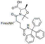 Molecular structure of the compound: Fmoc-gln(trt)-thr(psime,mepro)-OH